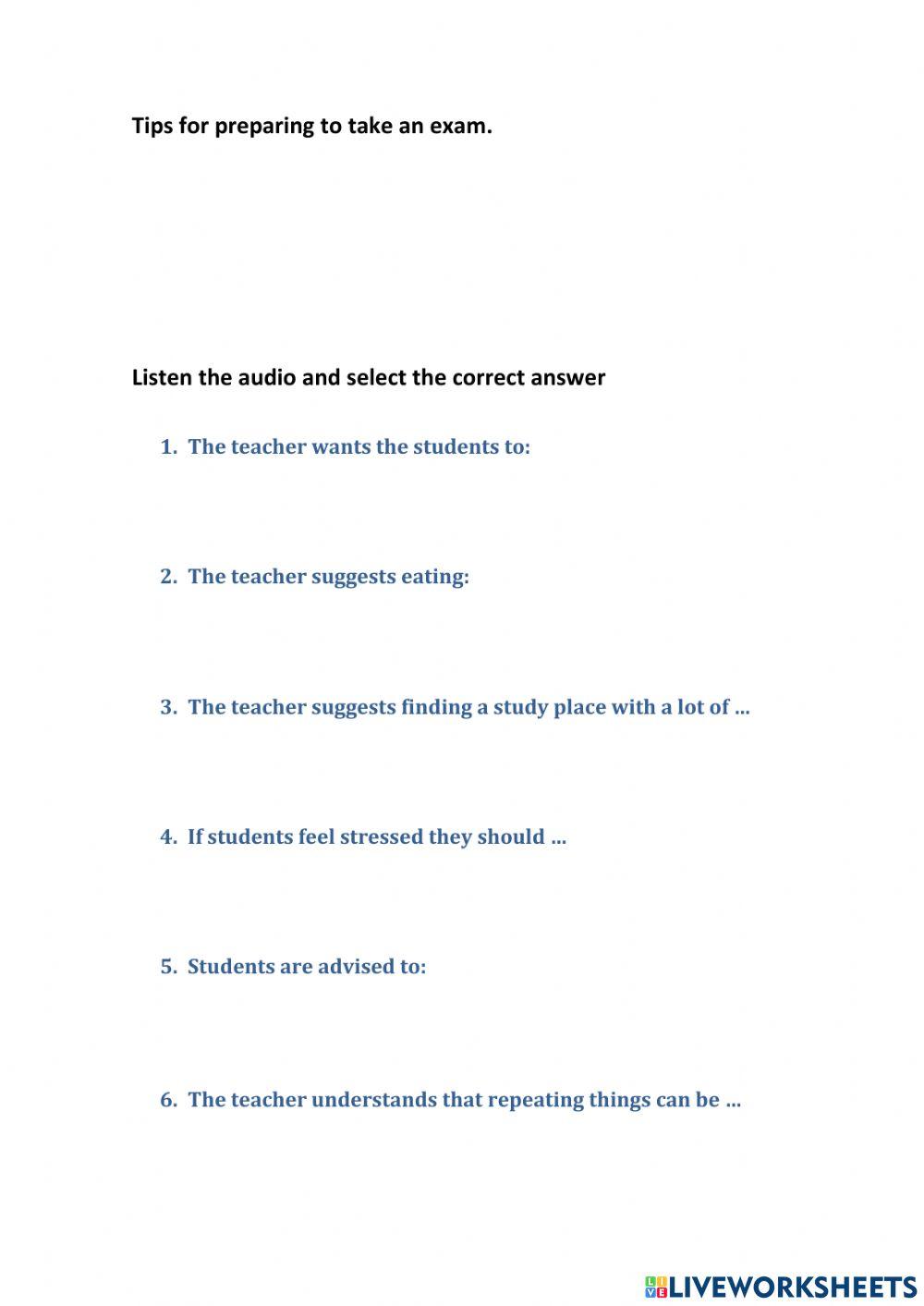 Tips for study worksheet live worksheets