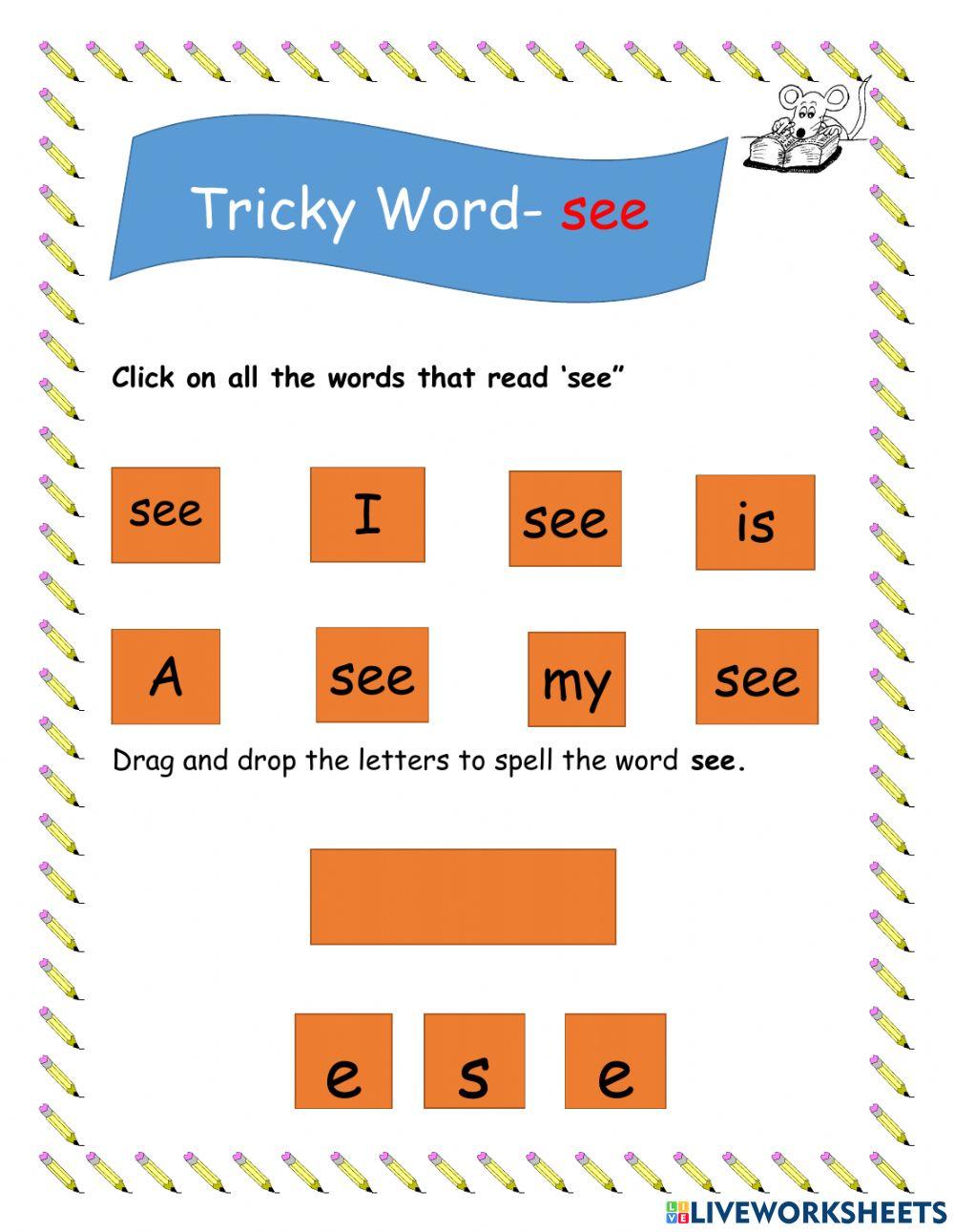 Tricky word 'see'