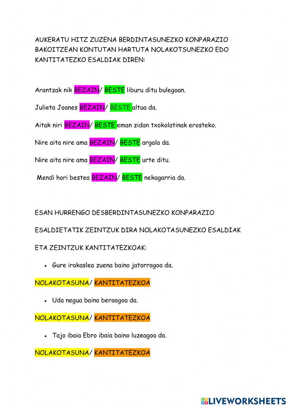 Azterketa prestatzen