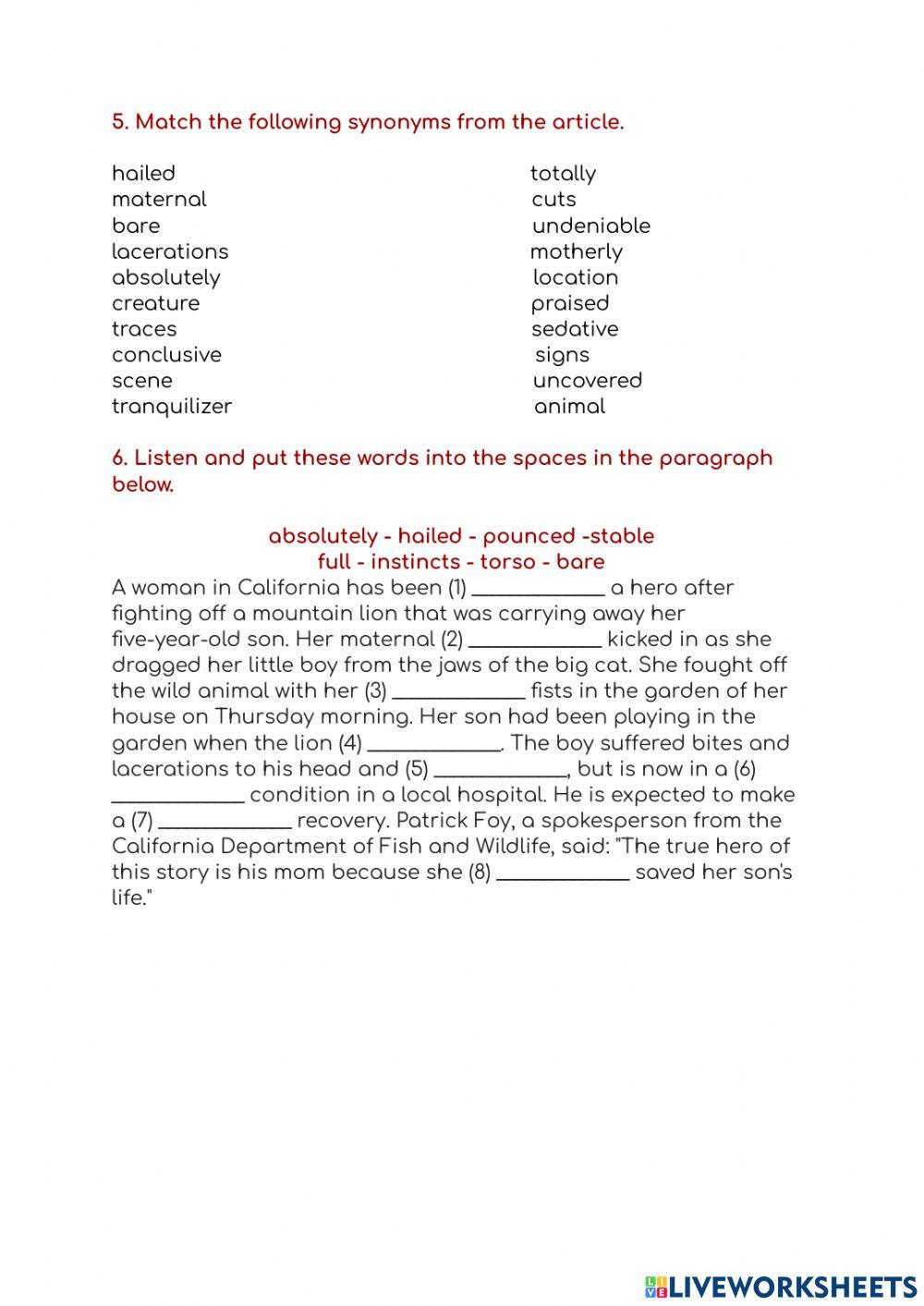 Hero mother saves son from mountain lion attack