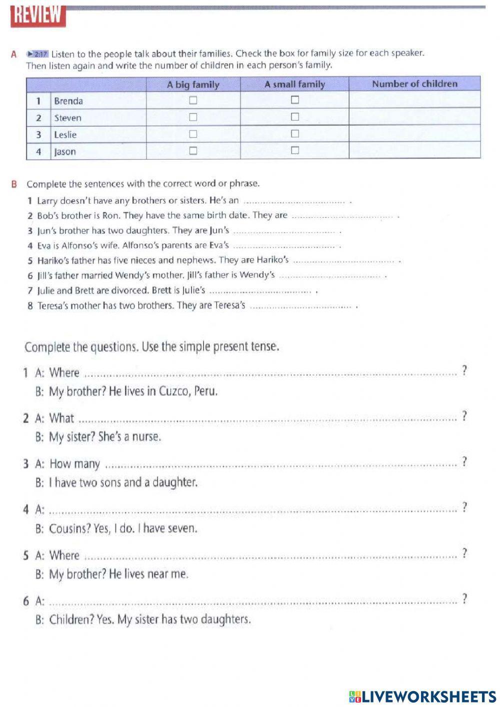 Extended Family Review