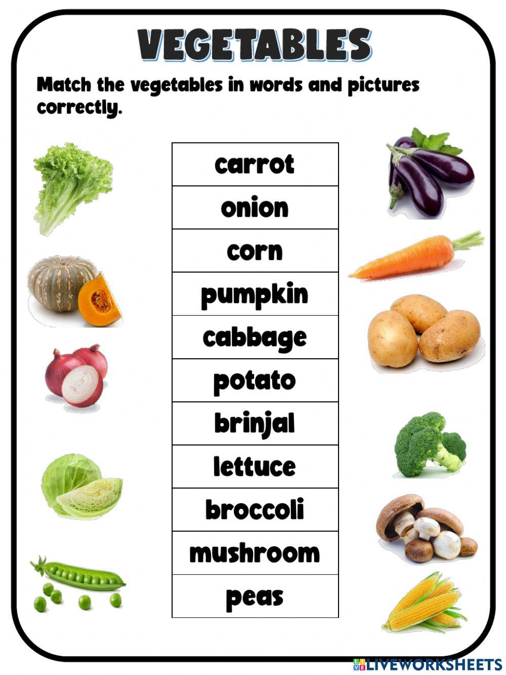 Vegetables matching