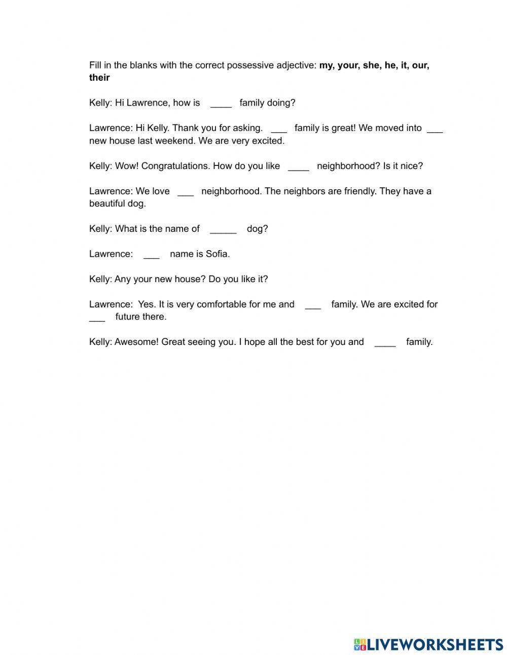 1893505 Possessive adjective dialogue F Samuel