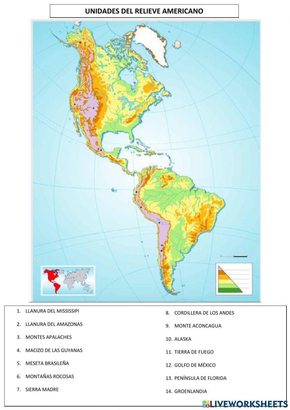 Unidades del relieve de américa