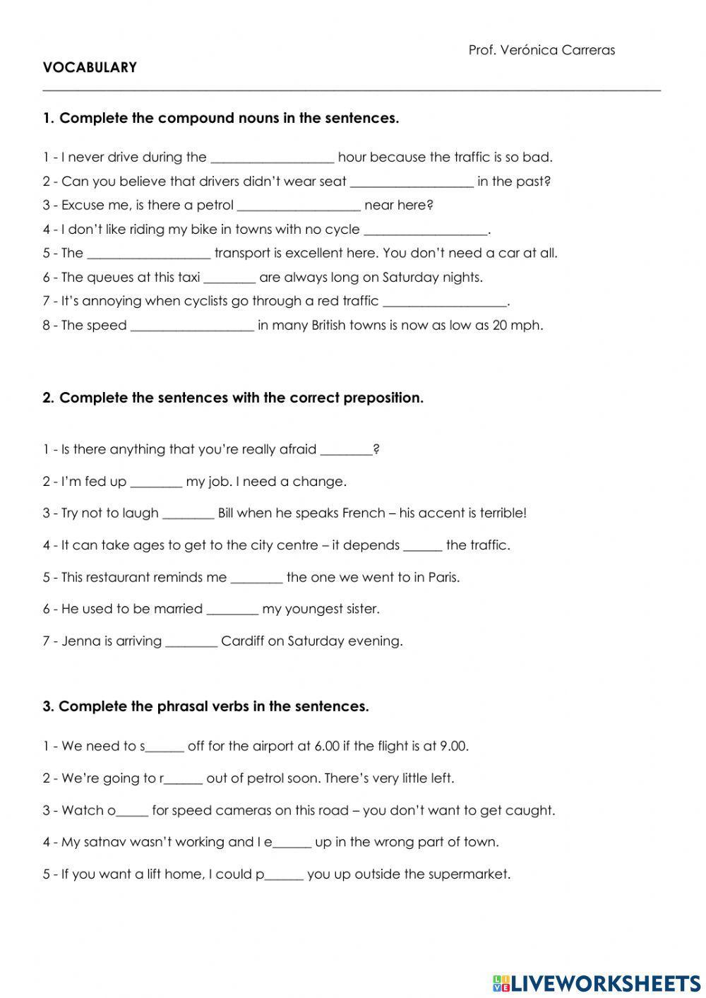 TEST – EF 4th Ed. – Intermediate - UNIT 3