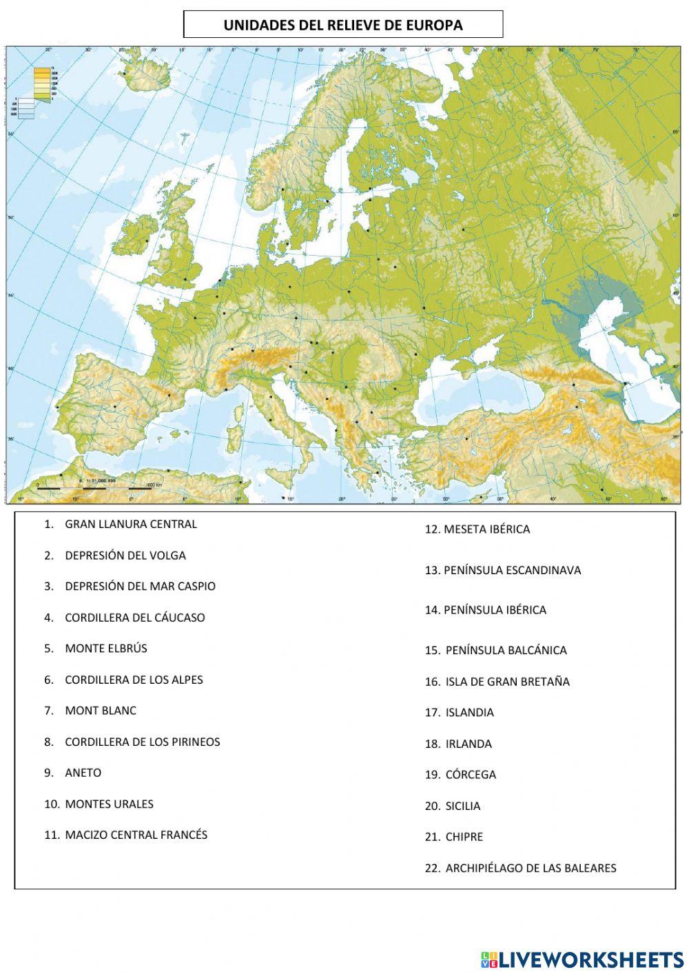 Unidades del relieve de europa