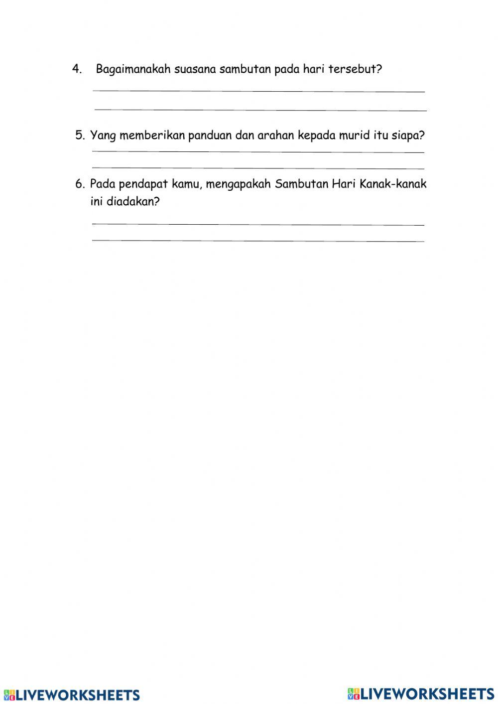 Soalan pemahaman tahun 2