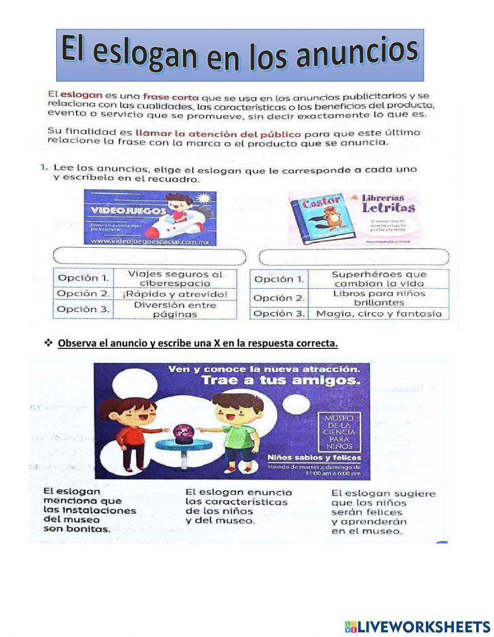 Eslogan en los anuncios