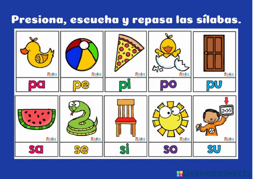 Escuchar y repitir: palabras y sílbas