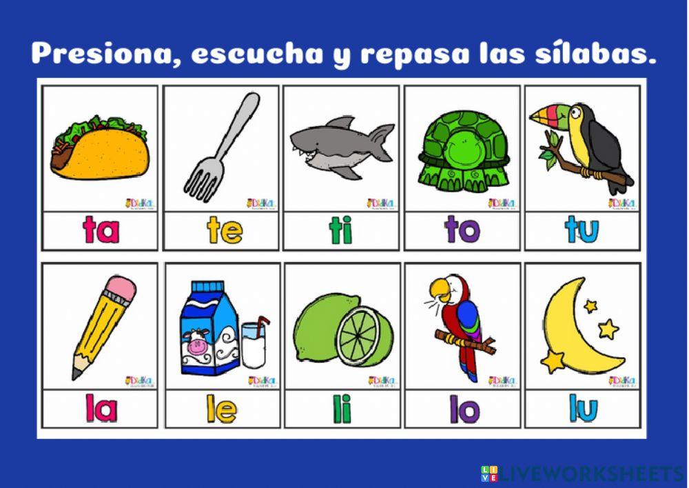 Escuchar y repitir: palabras y sílbas