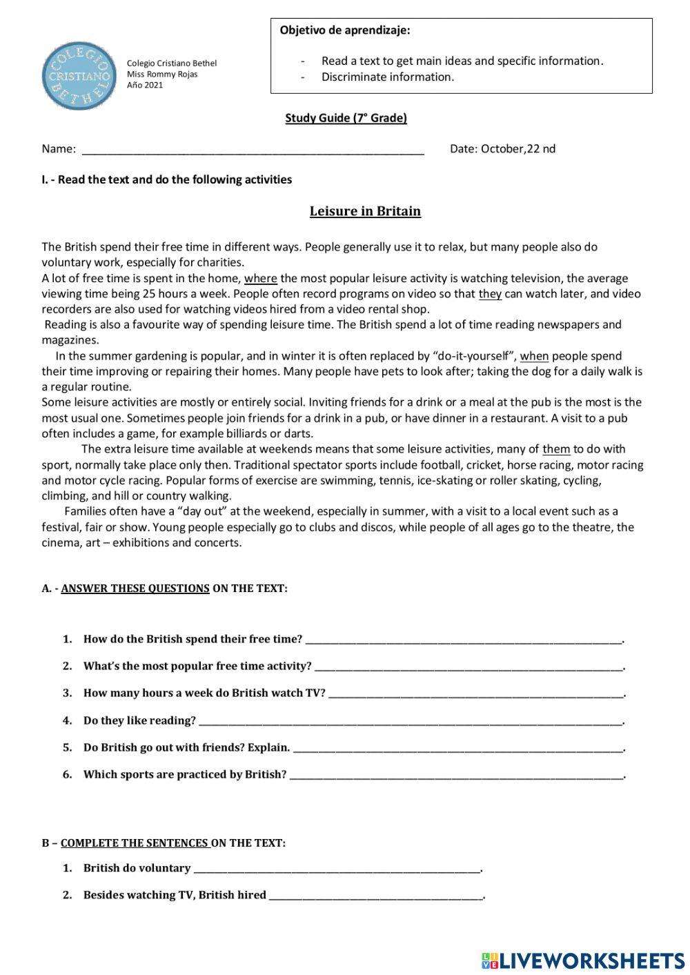 3452461 7 grade reading comprehension rommy