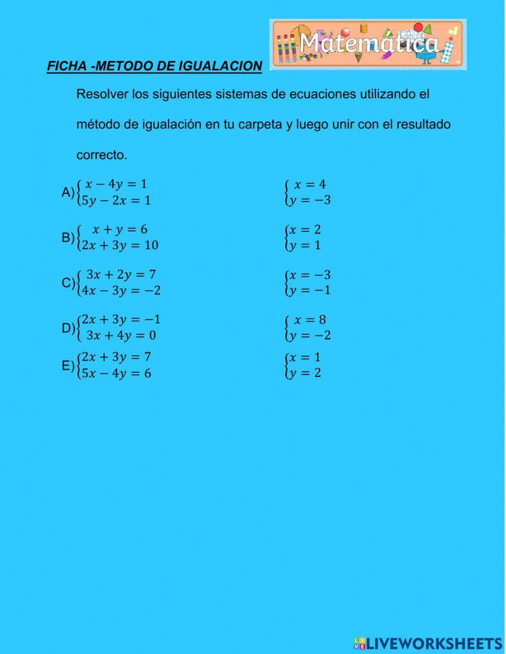 Metodo de igualacion