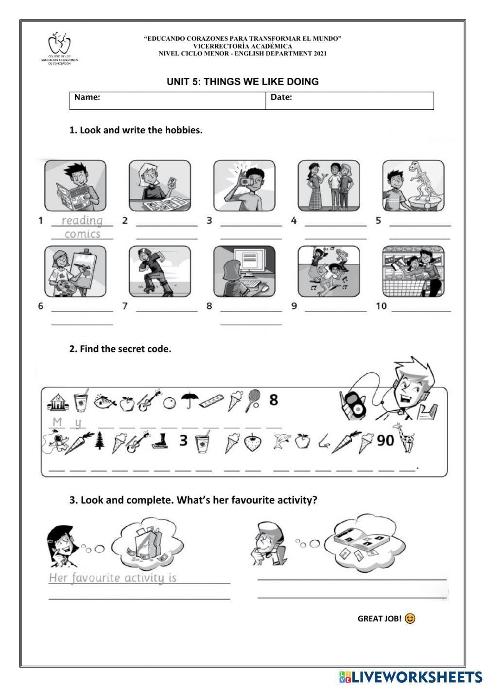 Unit 5 - Things we like doing