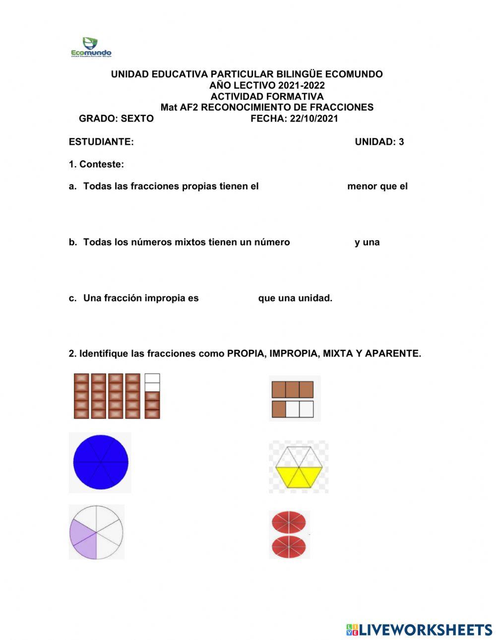 Reconocimiento de fracciones