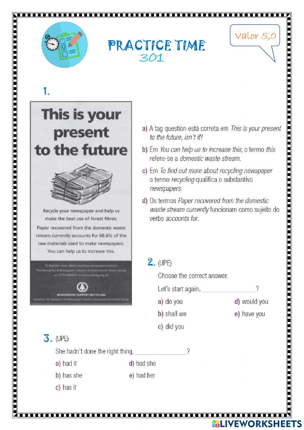 Practice Time - Tag Questions 301