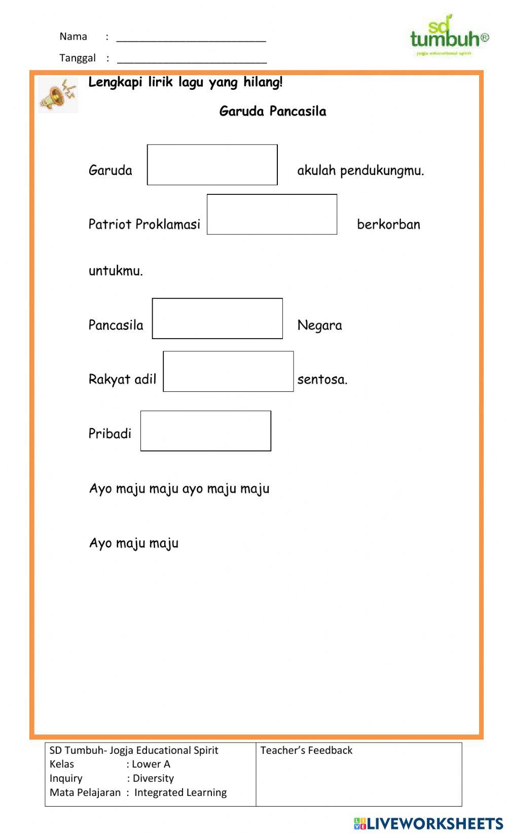 Integrated Learning-Lambang dan Sila Pancasila-Essay