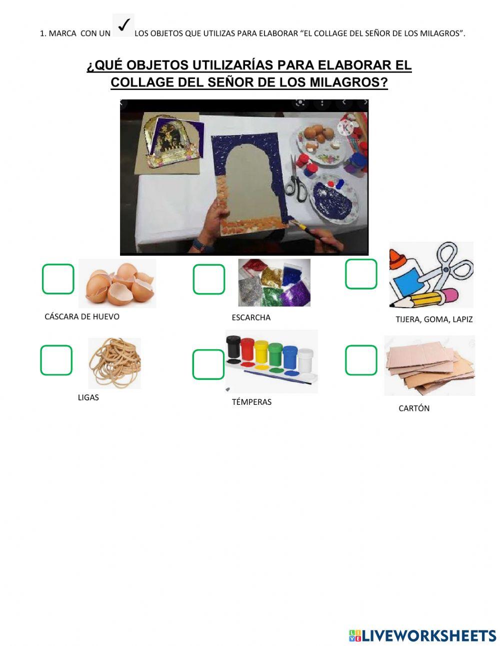 Elaborar un collage del señor de los milagros