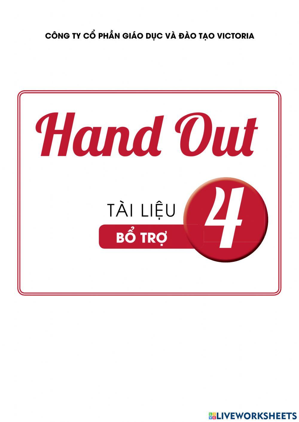 Hand out worksheet grade 4