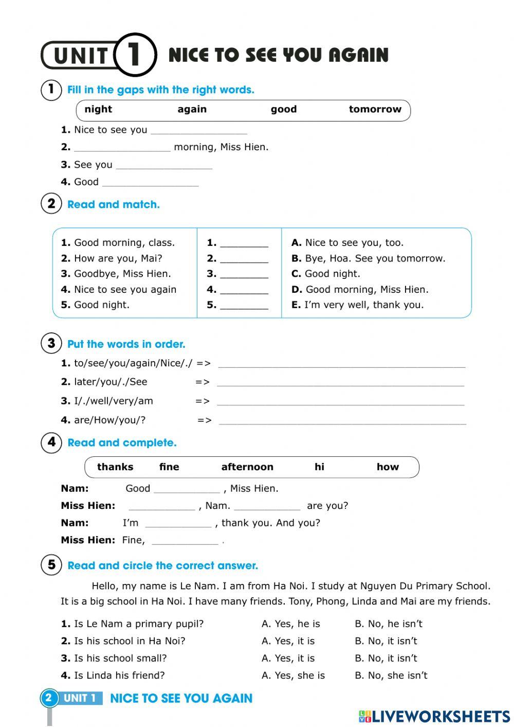 Hand out worksheet grade 4