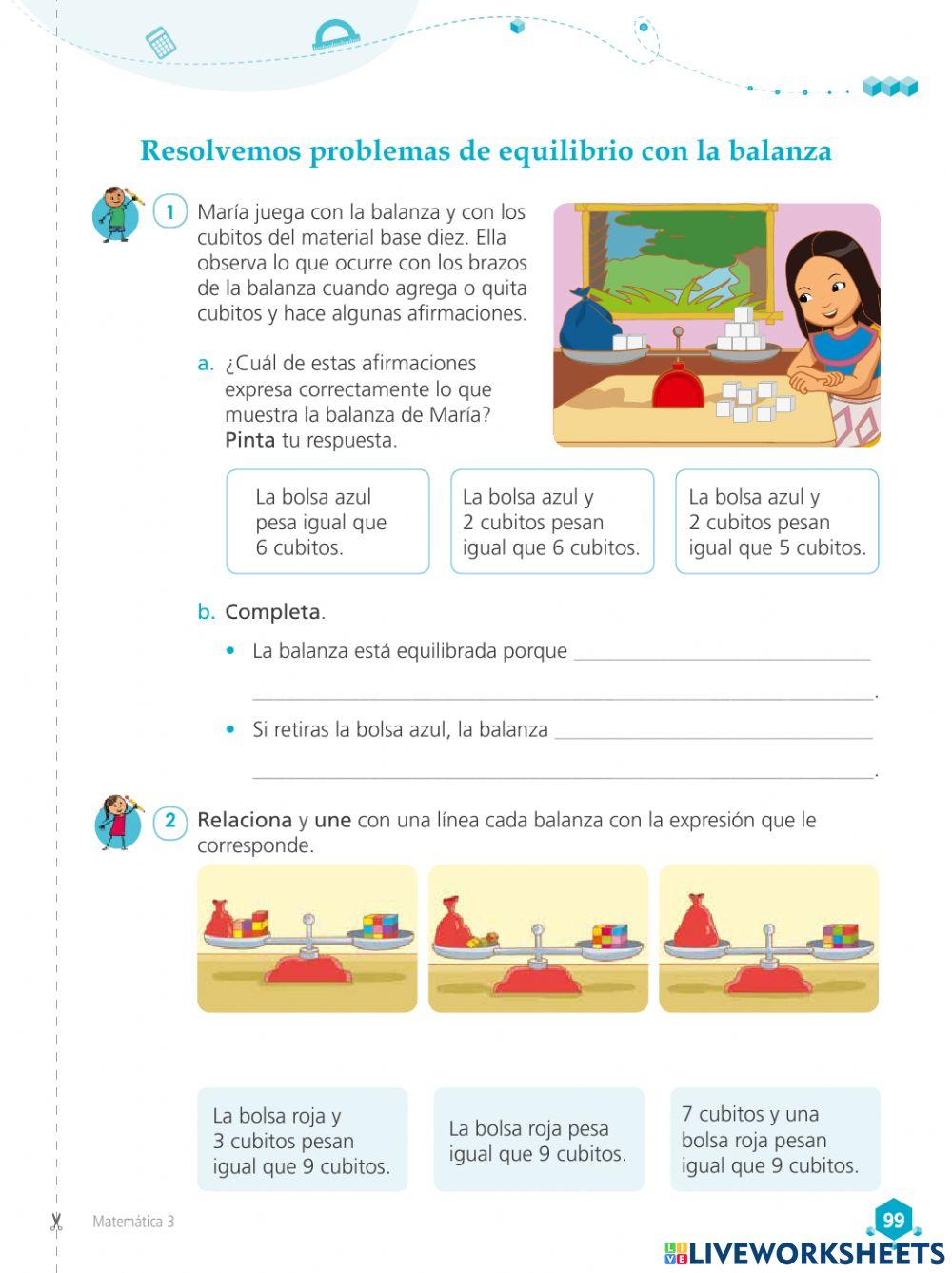 Resolvemos problemas de equilibrio con la balanza