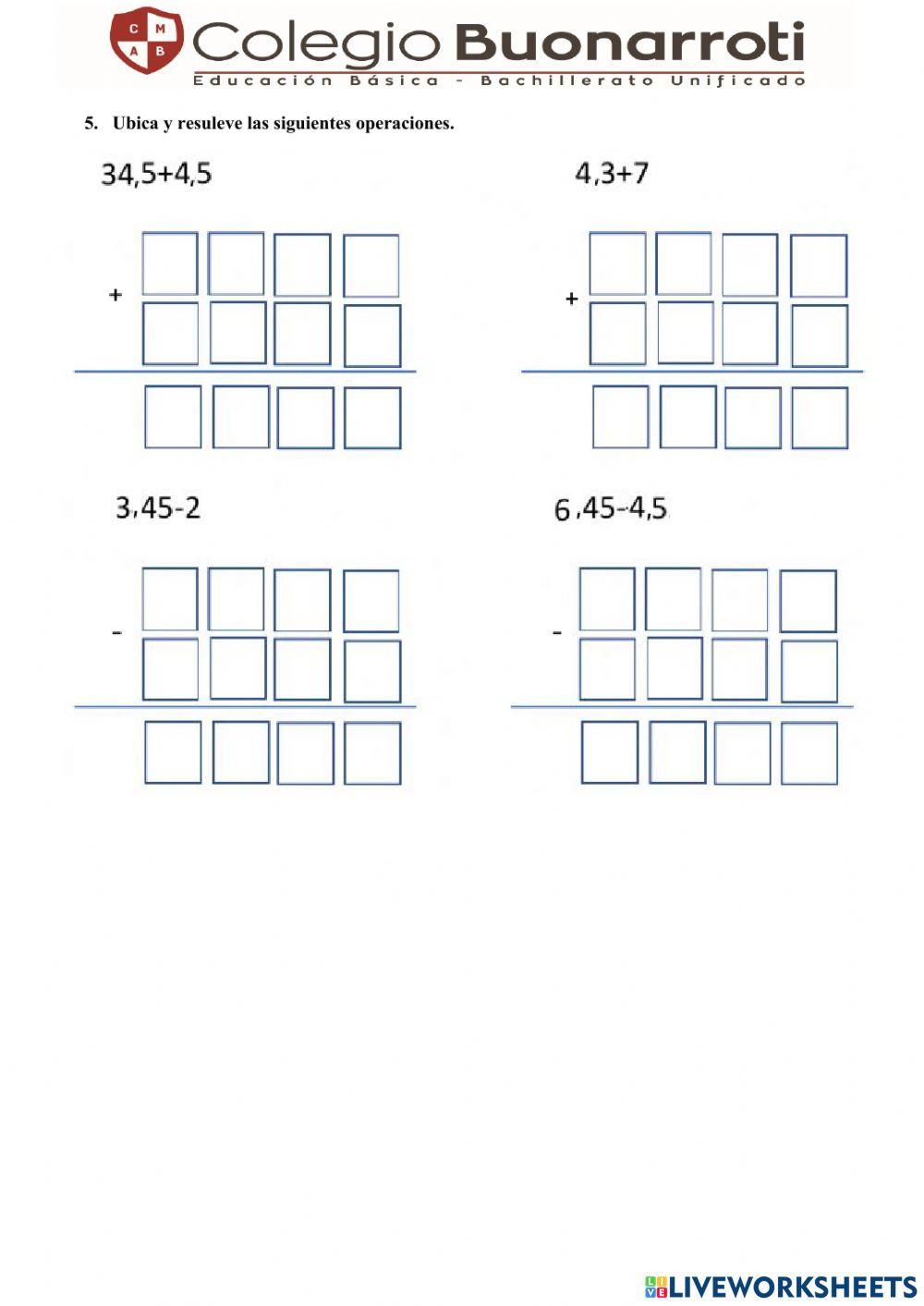 Evaluación espejo 1r bloque Matemática