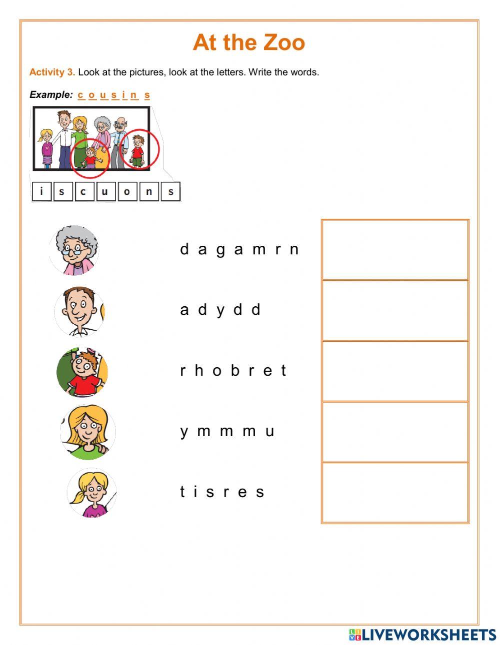 At the Zoo-Activity 3