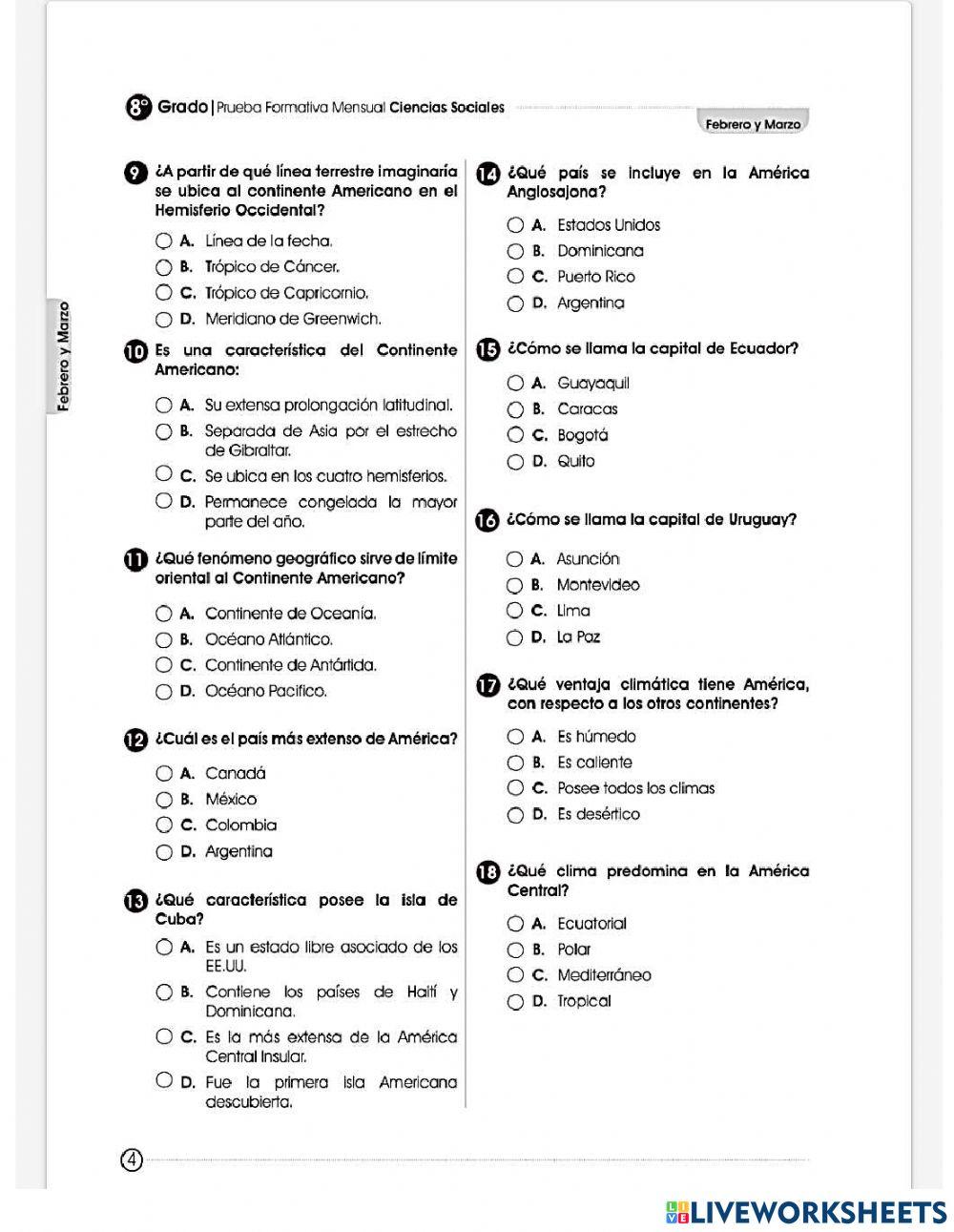 Prueba formativa de ciencias sociales