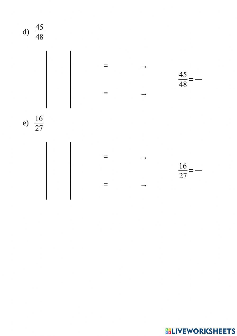 Simplificación de fracciones