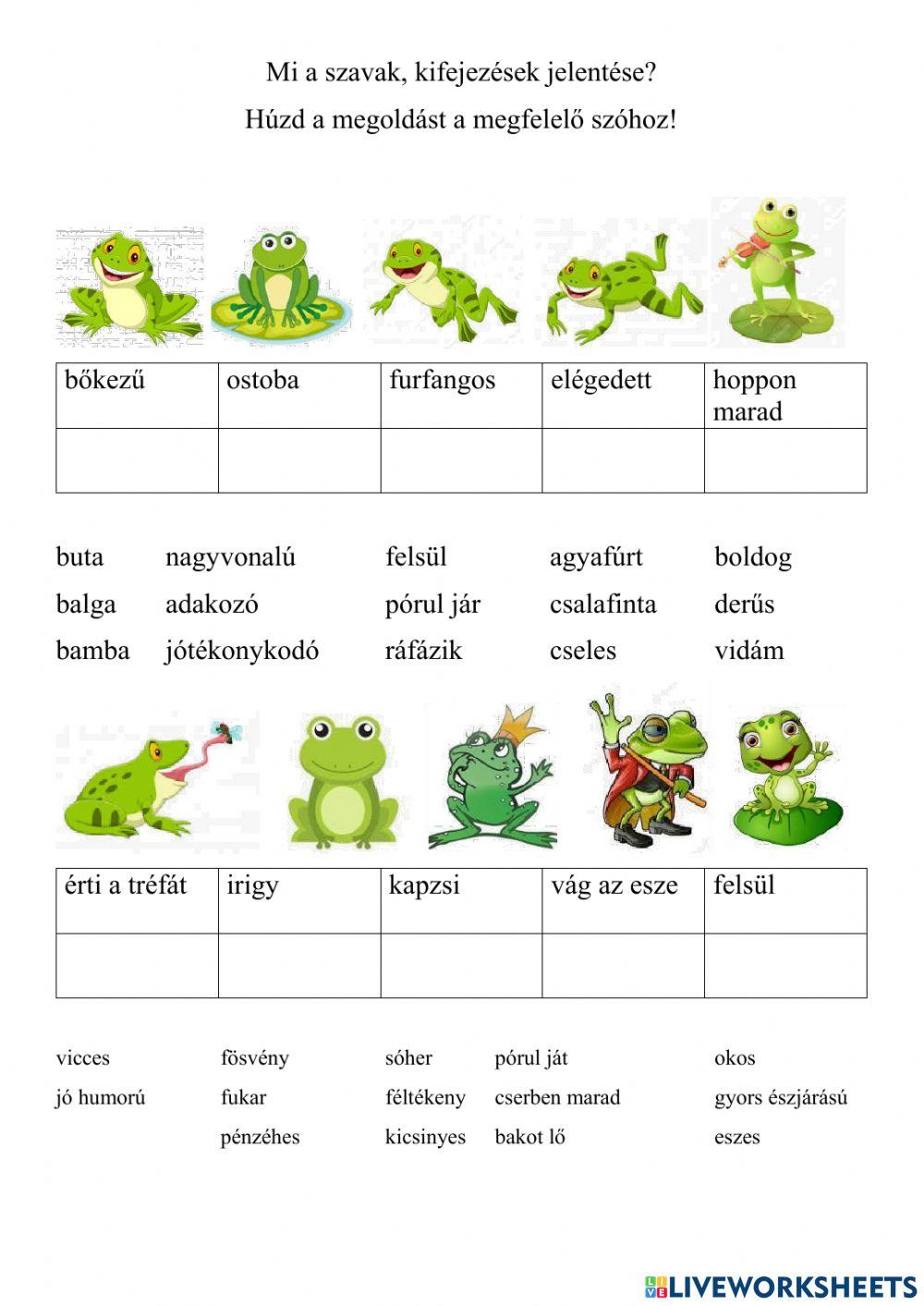 Szavak jelentése, szinonimák