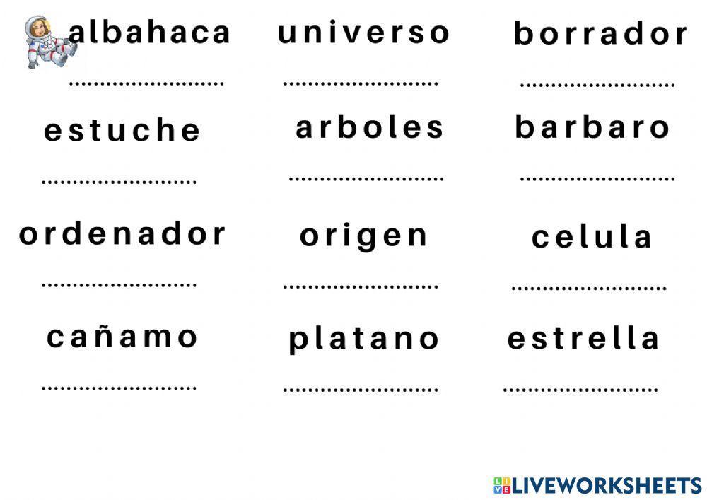 Palabras esdrújulas