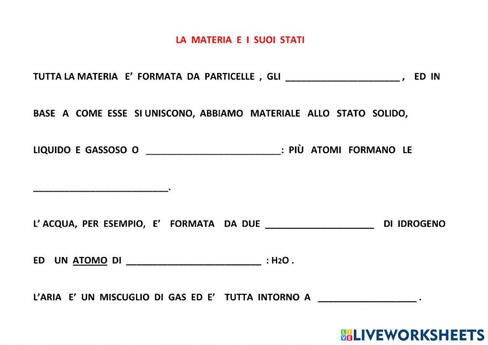 La materia e i suoi stati