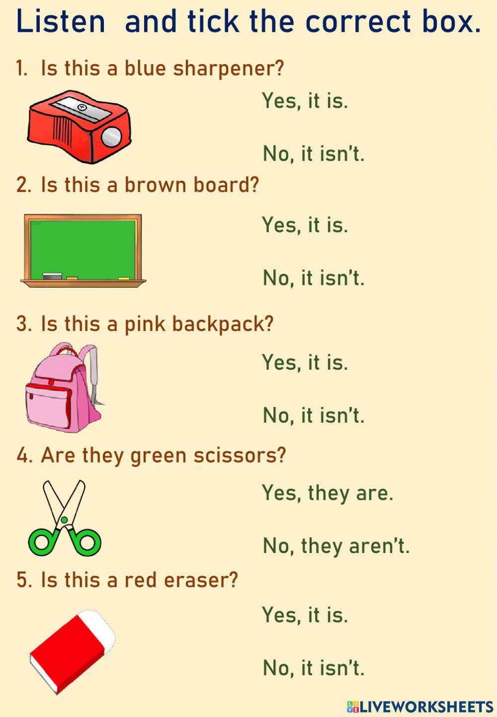 Colors and school things