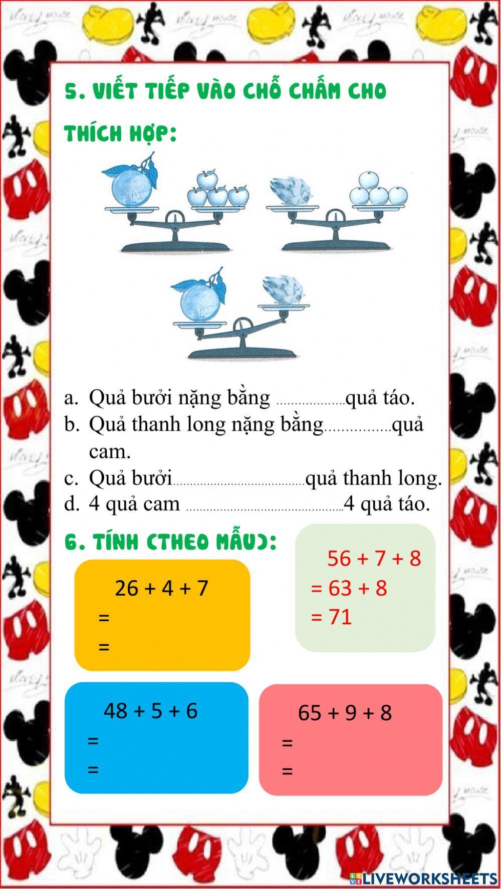 Phiếu cuối tuần 10