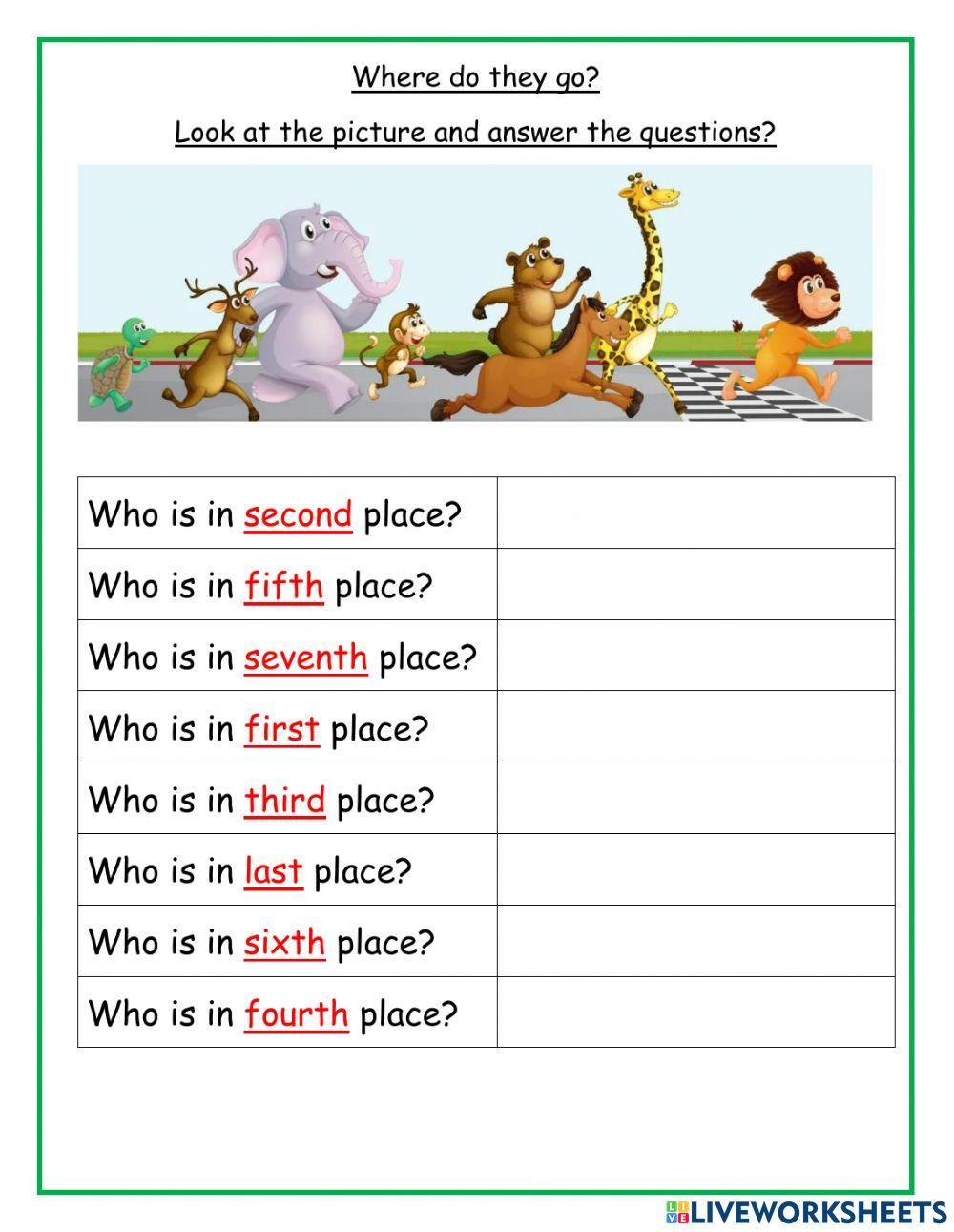 Ordinal Numbers review