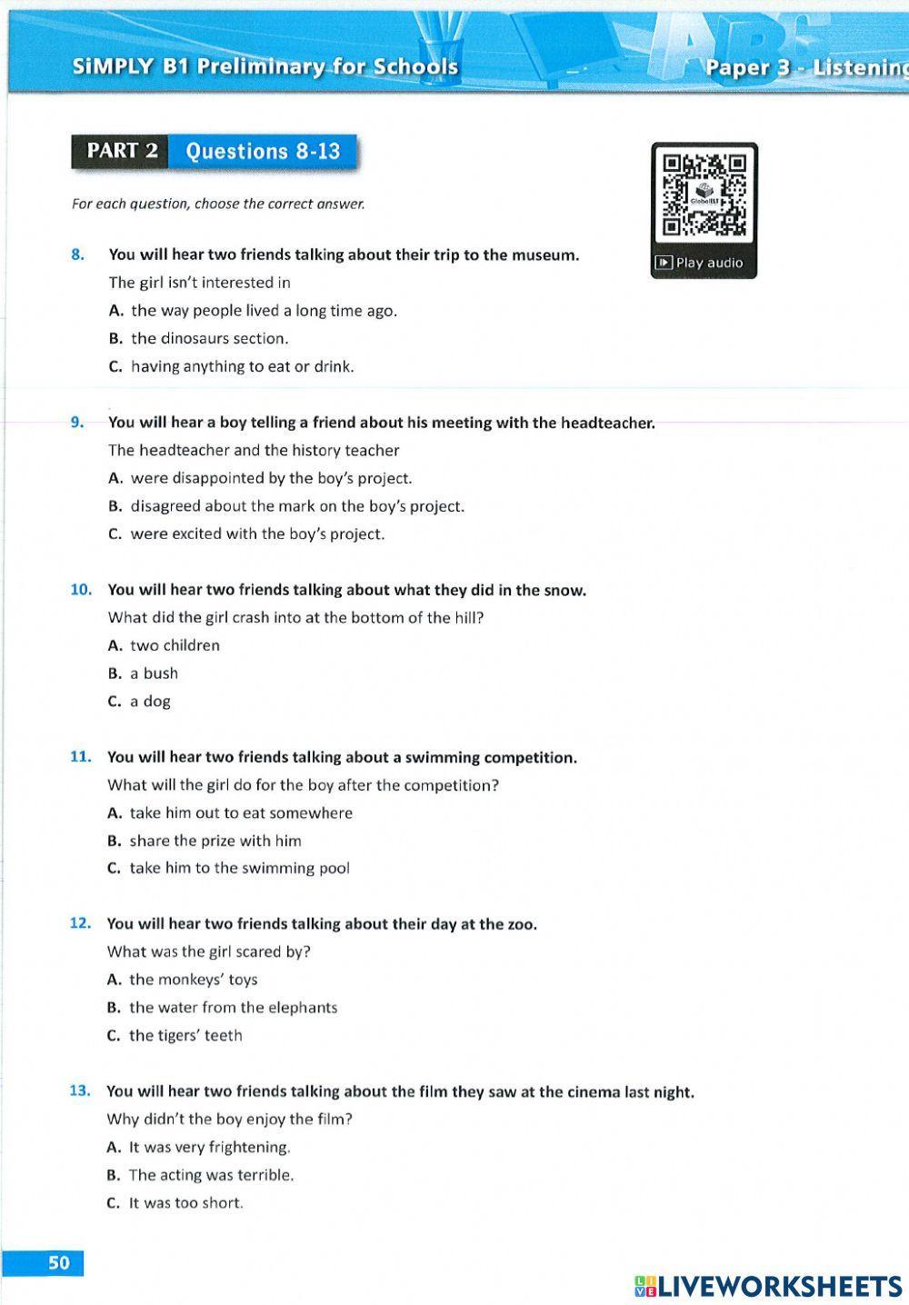 Simply Pet Test 2 Part 2 Listening