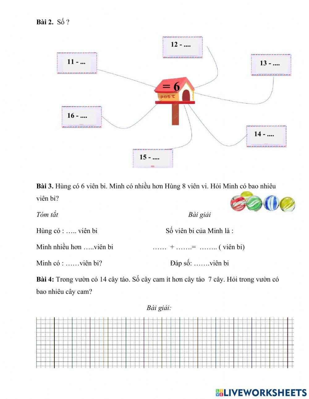 Phiếu Toán cuối tuần 7