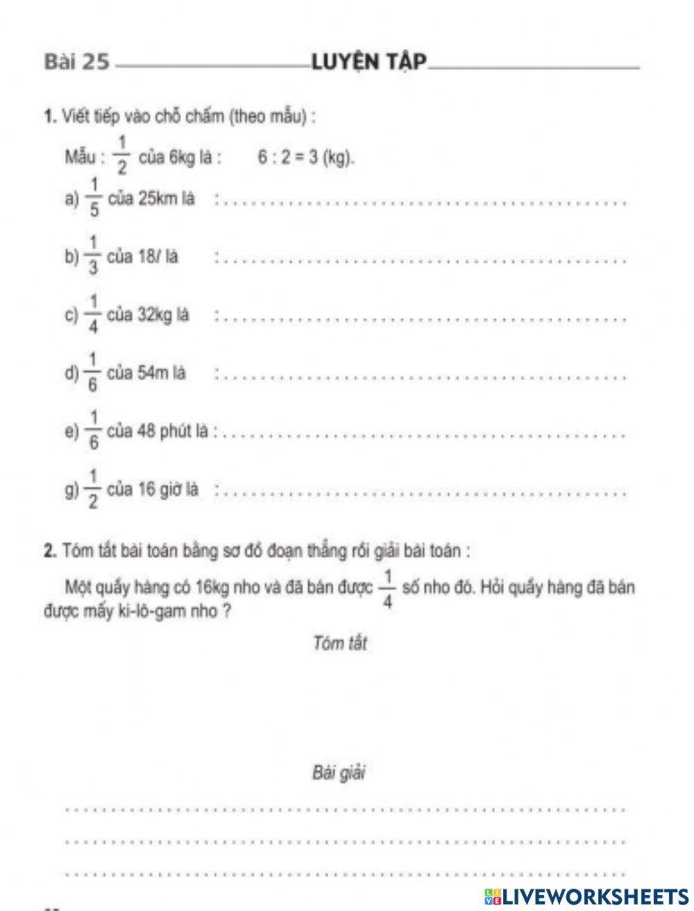 VBT Toán 3 trang 32