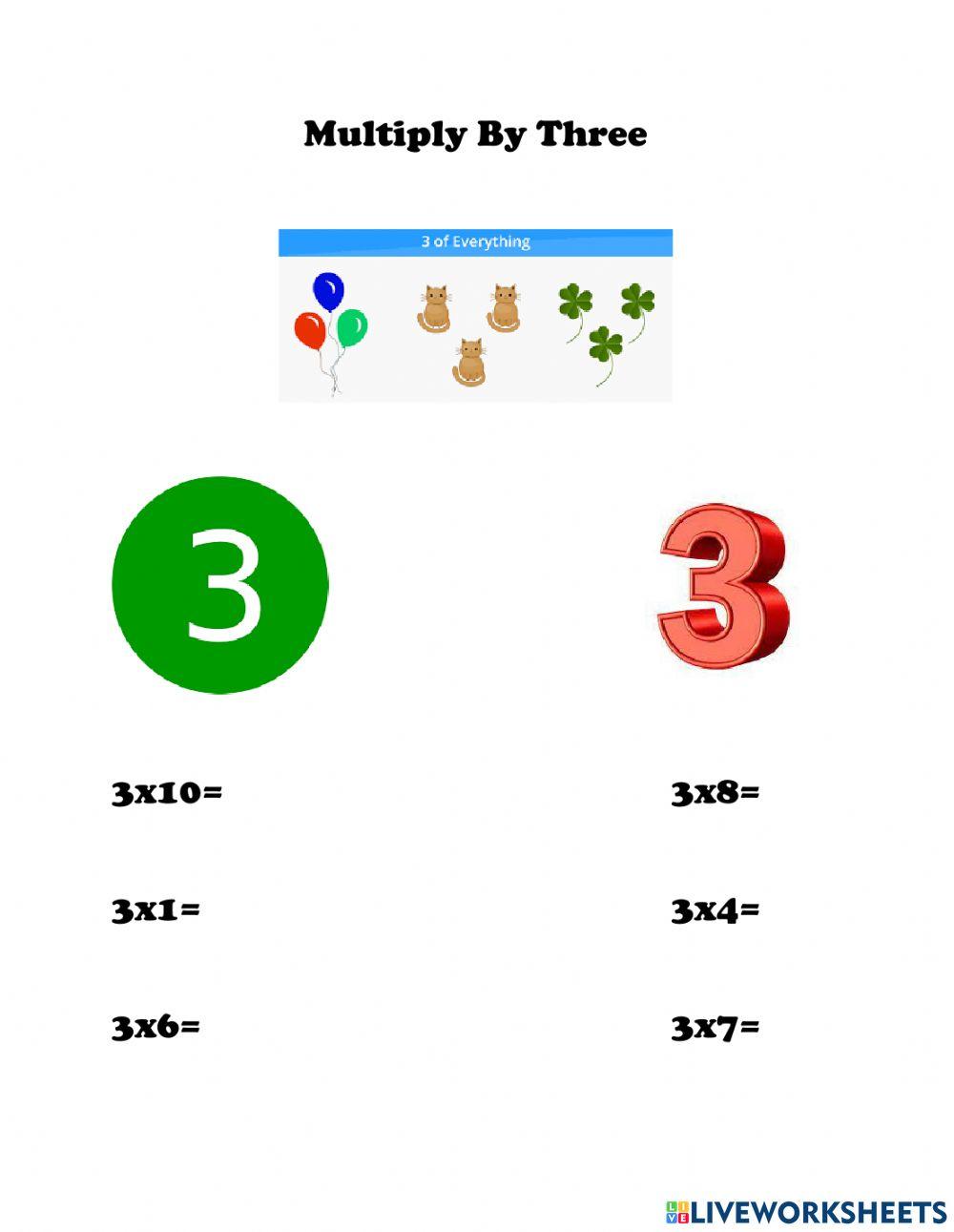 Multiply By 3 exercise Live Worksheets
