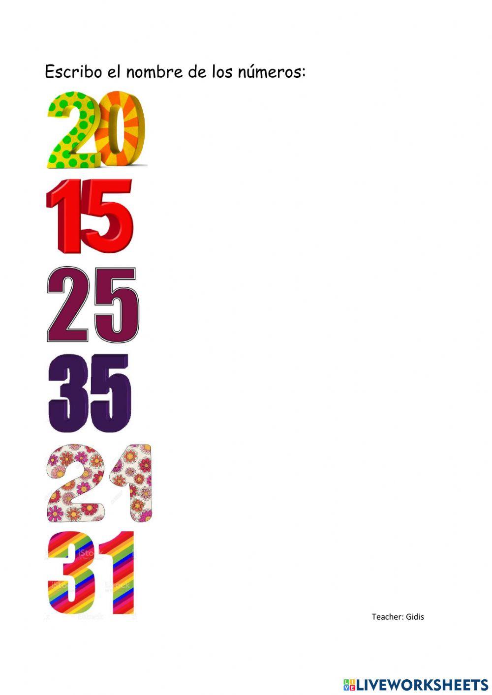 Escritura de nùmeros