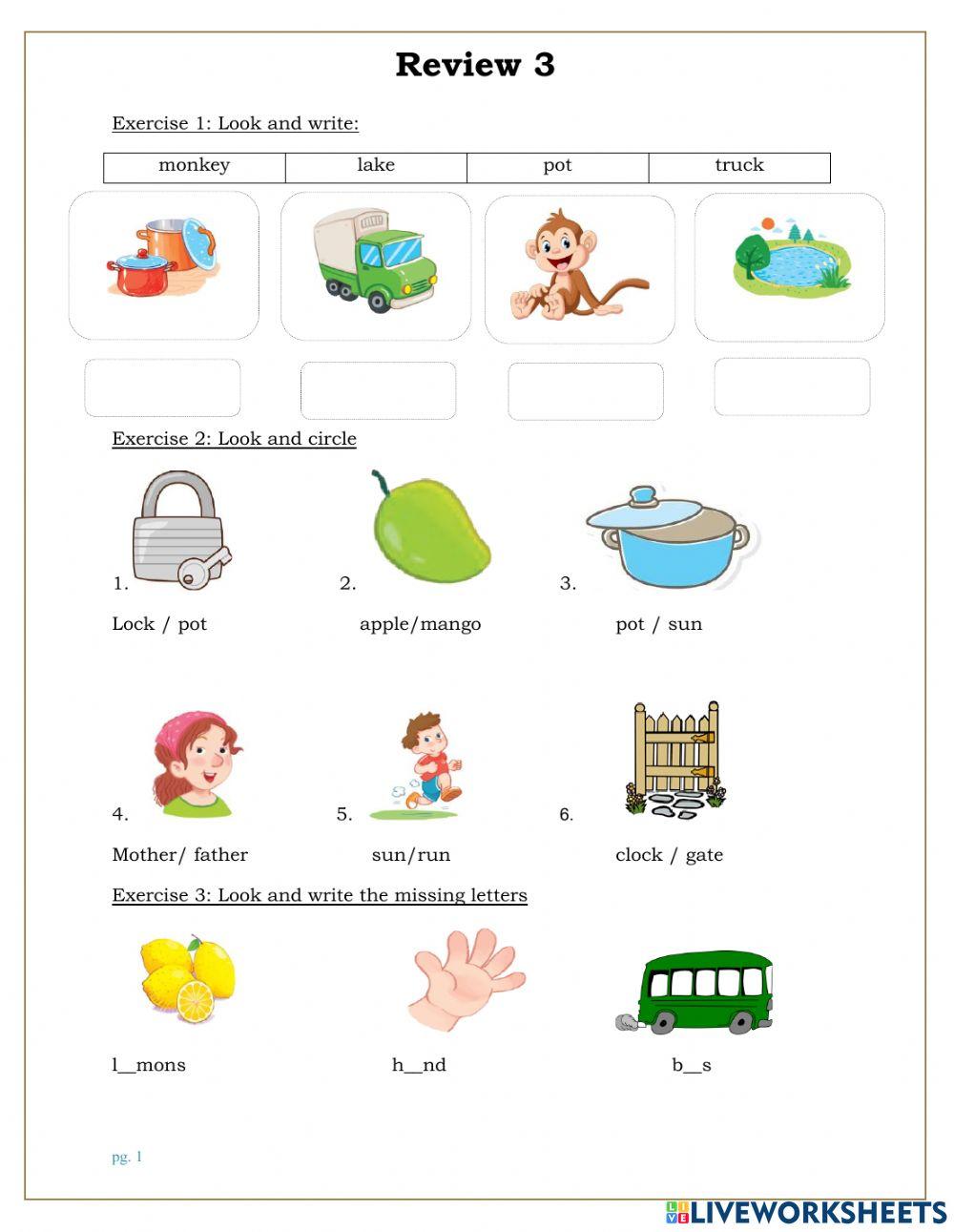 Grade 1 - REVIEW 3