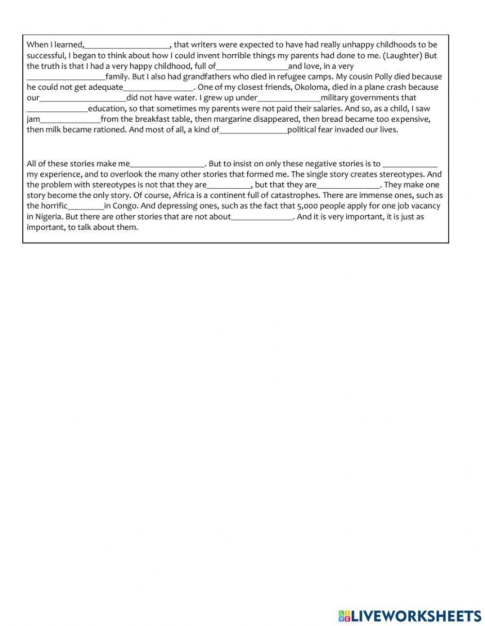 The Danger of a Single Story