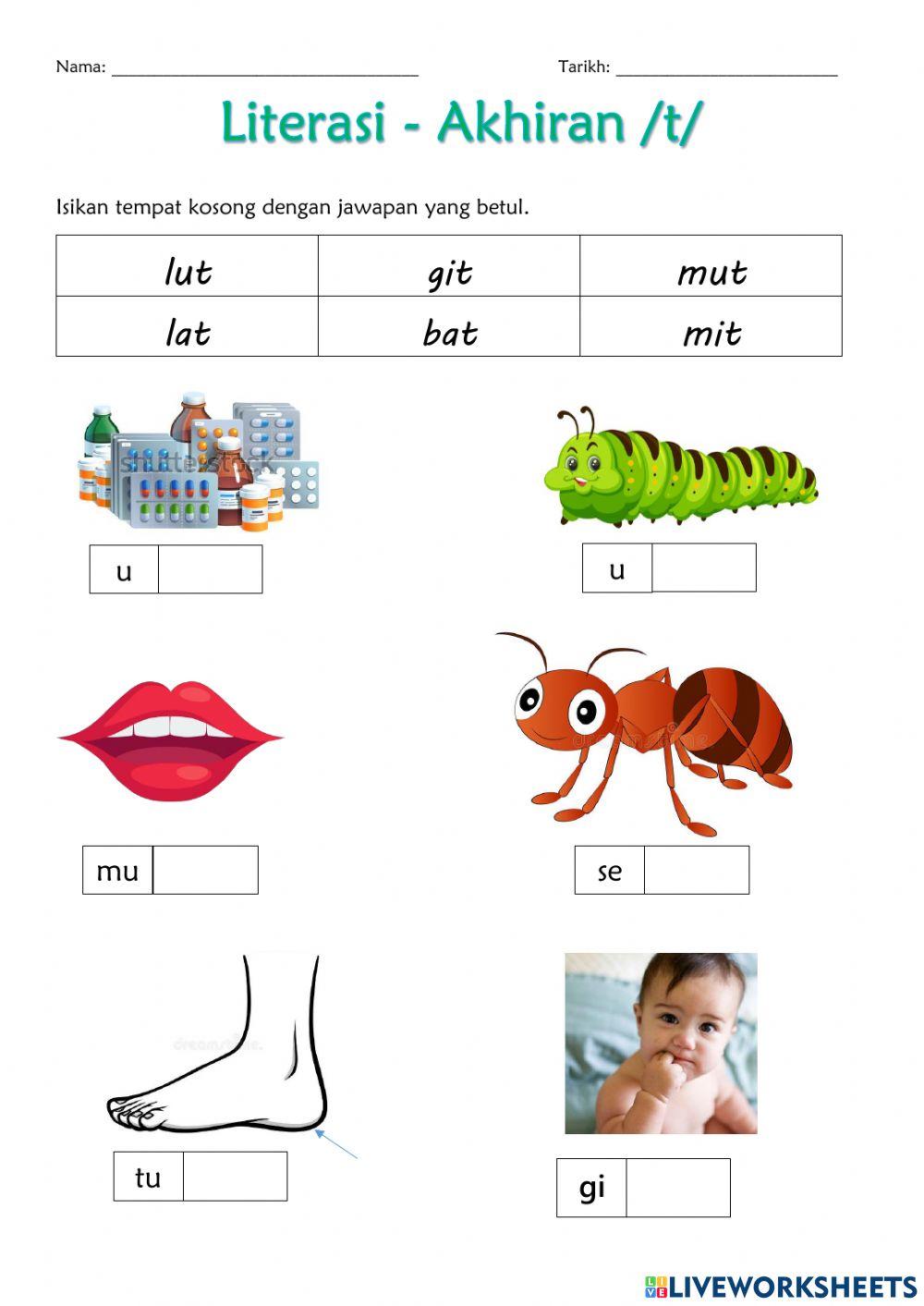 Suku Kata Akhiran T Worksheet In 2022 Kindergarten Worksheets – NBKomputer
