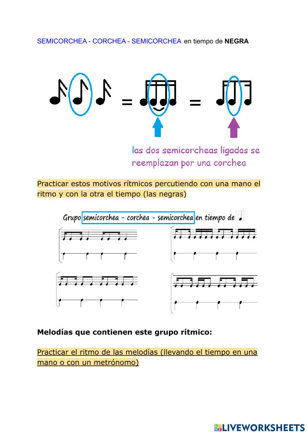 Semicorchea - corchea - semicorchea