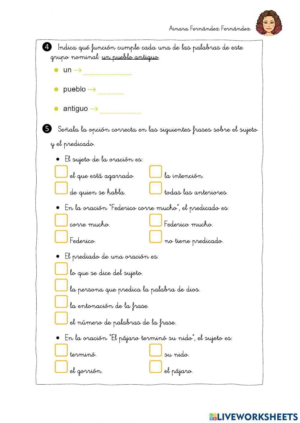 El sujeto y el predicado