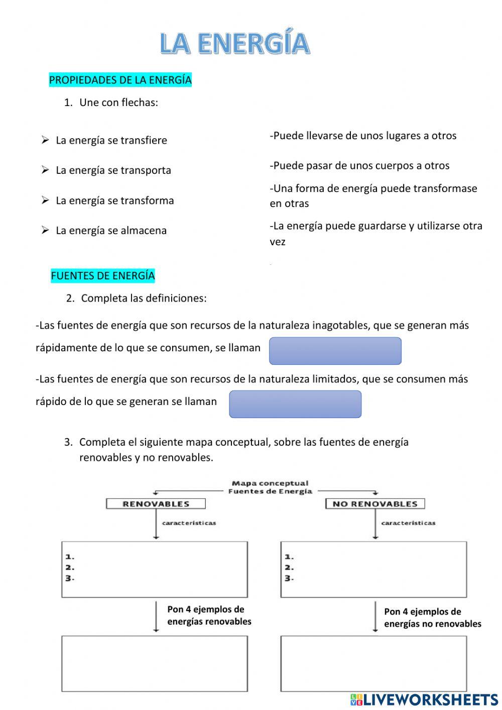 Propiedades y fuentes de energía