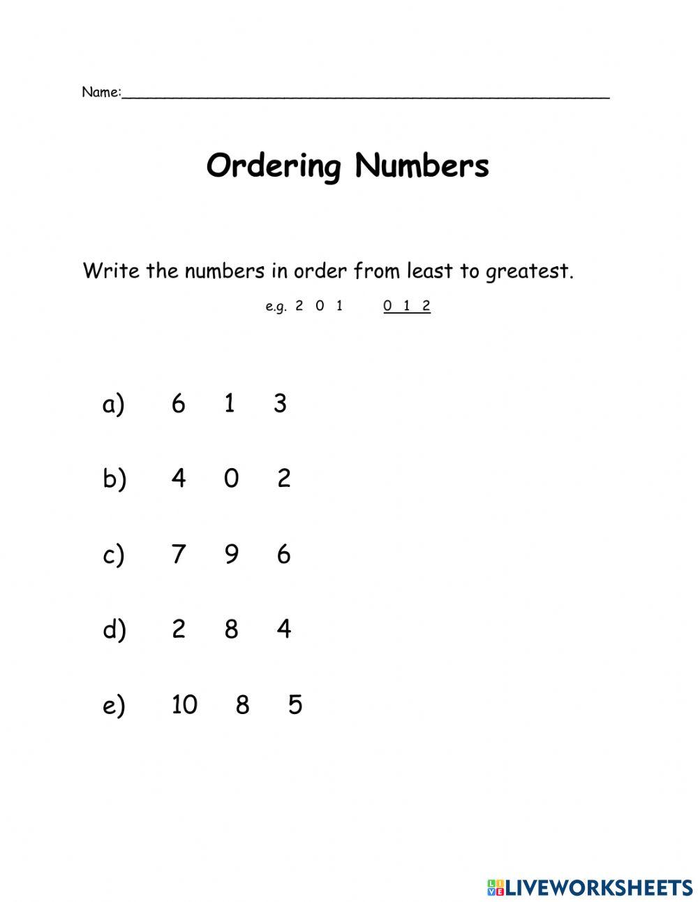 1556390 | Ordering Numbers | Norma Edwards