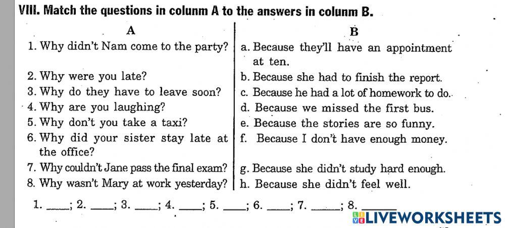 1556383 | Because | thomap2206 | LiveWorksheets