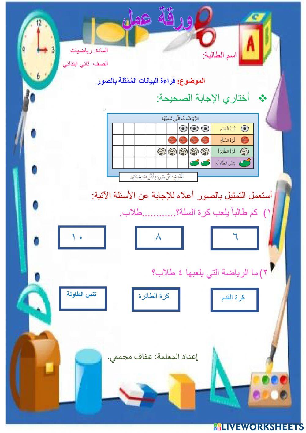 قراءة البيانات المُمَثلة بالصور