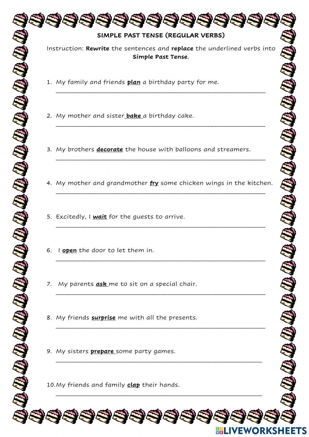 Simple Past Tense Regular Verbs