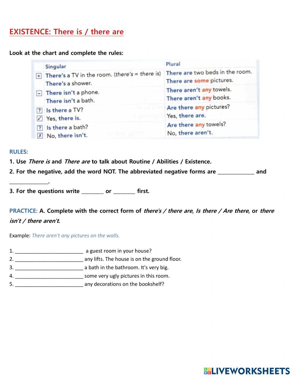 1A1 Existence Worksheet 2